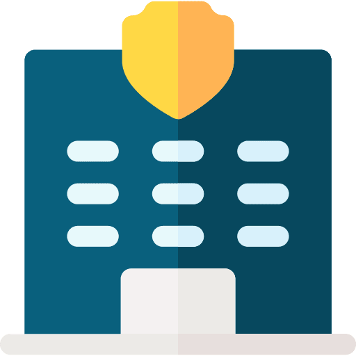 Police station building shield police badge icon Police station building shield police badge icon
