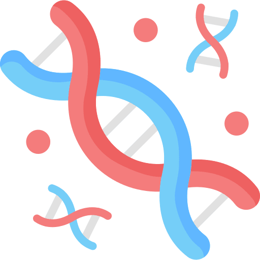 Dna deoxyribonucleic acid genetical science icon