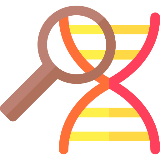 Dna magnifying glass science education icon Dna magnifying glass science education icon
