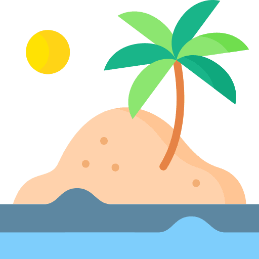 Island nature sea summer icon