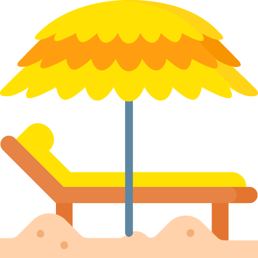 Sun umbrella holidays vacations sunbed icon Sun umbrella holidays vacations sunbed icon
