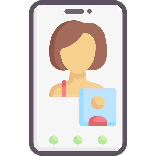 Videocall cellphone user contact icon Videocall cellphone user contact icon