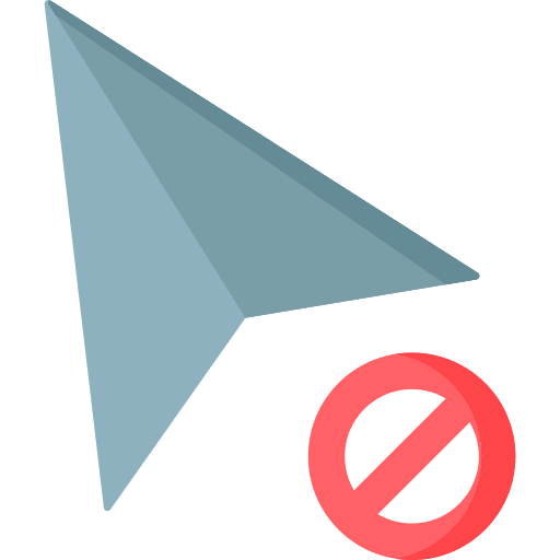 Cursor no mistake signaling icon Cursor no mistake signaling icon