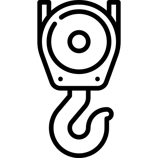 Crane construction hook tool building trade icon