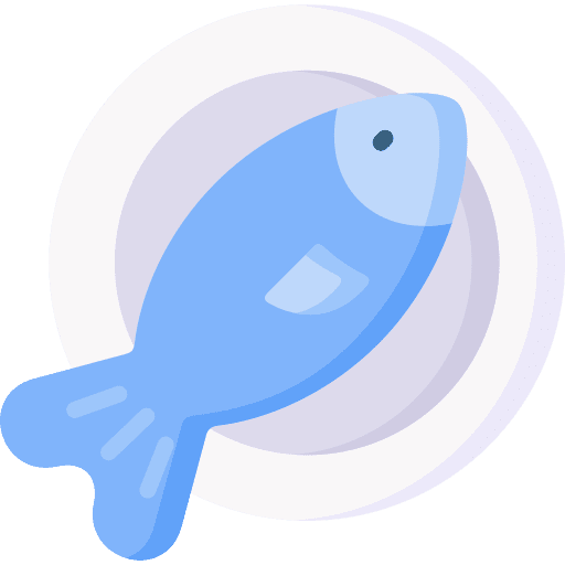 Fish food and restaurant fish dolly fish icon