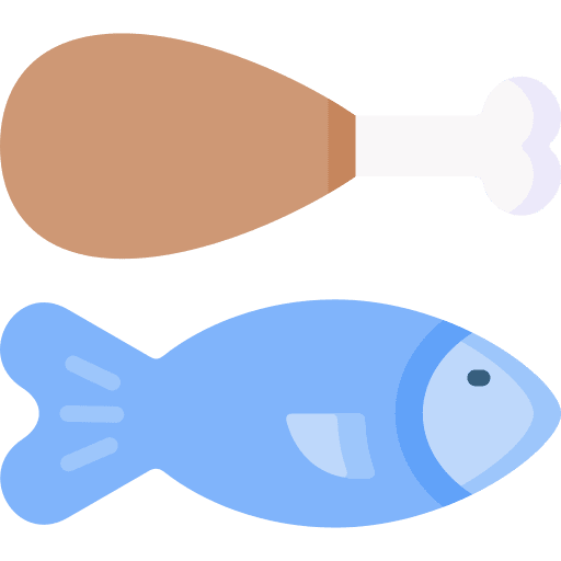 Fish meat protein food and restaurant icon