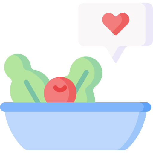 Salad heart bowls rice icon
