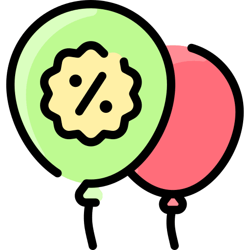 Balloons percent discount balloons icon