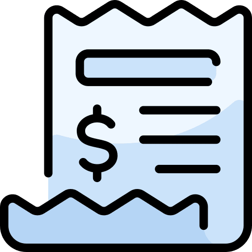 Bill receipt paper invoice icon