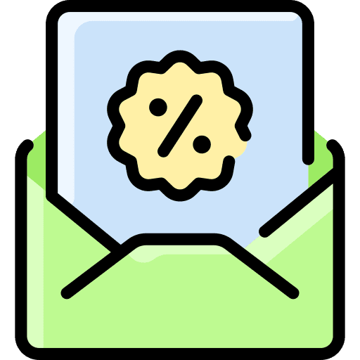 Email envelope sale commerce and shopping icon