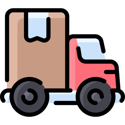 Delivery truck shipping box transportation icon