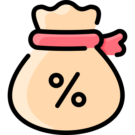 Discount bag money bag percentage business and finance icon