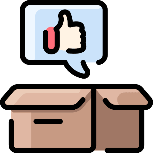 Review impression rate testimonial shipping and delivery icon