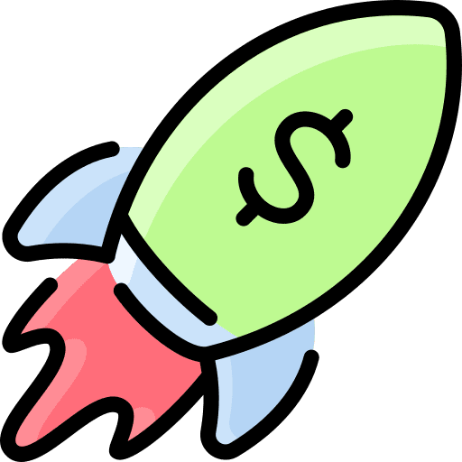Rocket innovation rocket ship money icon
