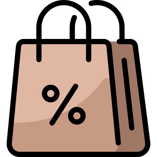 Bag percentage discount commerce and shopping icon