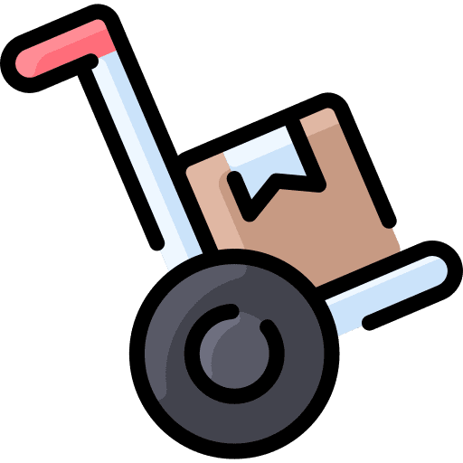 Delivery cart trolley package transport icon