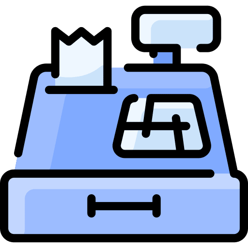 Cash register purchase commerce and shopping payment icon