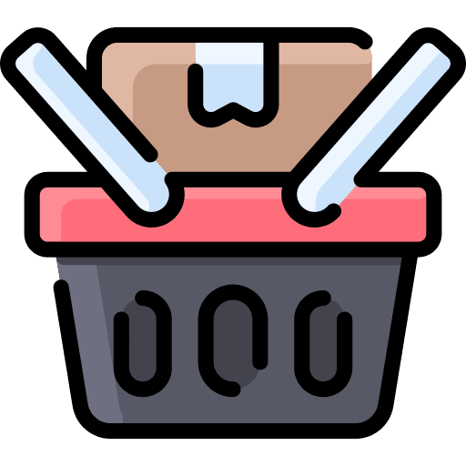 Shopping basket commerce and shopping shop box icon