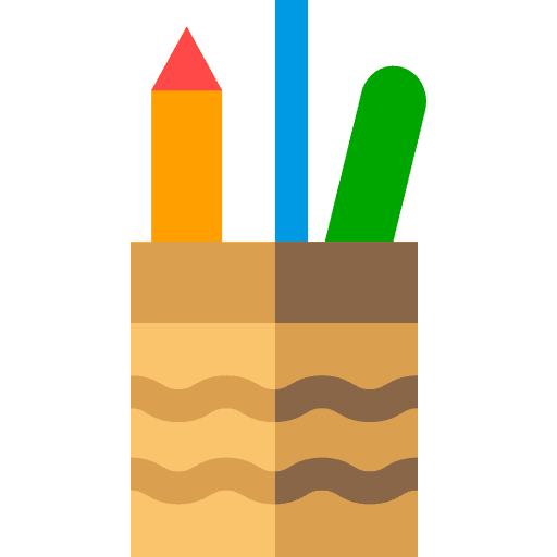 Pencil holder school supplies office material stationery icon Pencil holder school supplies office material stationery icon
