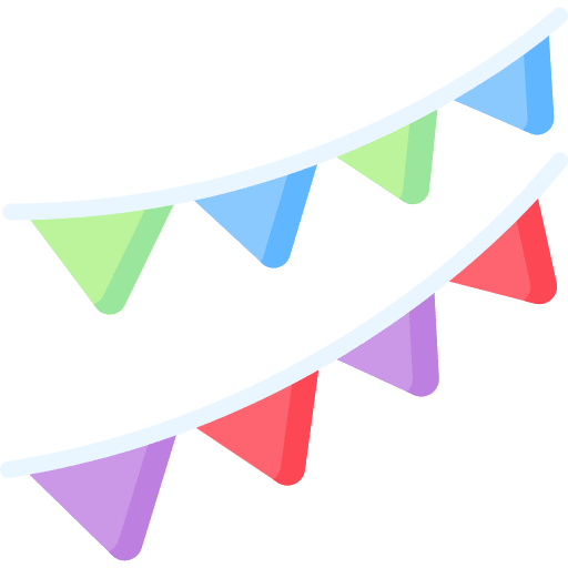 Garland flags party celebration icon
