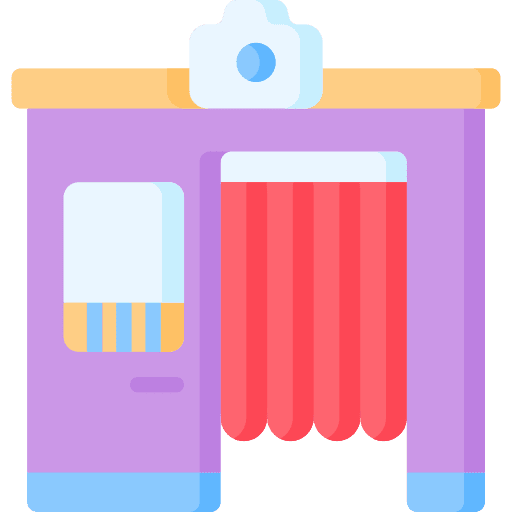 Photo booth passport photo camera icon