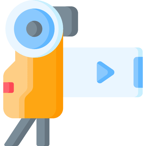 Video camera hobbies and free time handy video camera icon Video camera hobbies and free time handy video camera icon