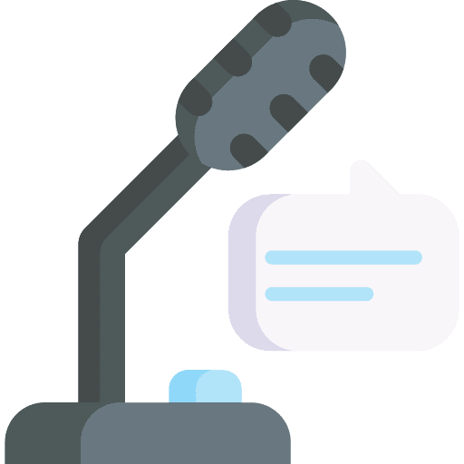 Microphone podcast speech speech bubble icon