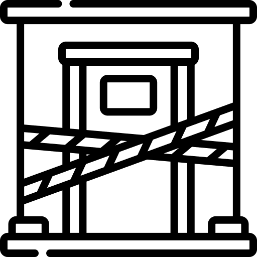 Police line door police line signaling icon Police line door police line signaling icon