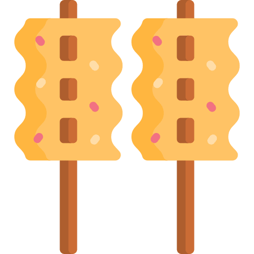 Fish cake korean cultures skewer icon Fish cake korean cultures skewer icon