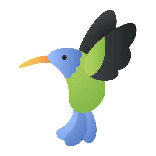 Humming bird animals wings humming icon