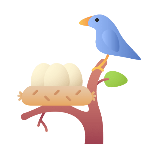 Nest animals nest eggs icon