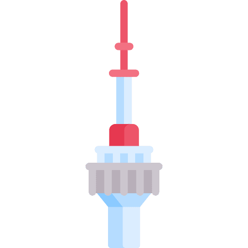 Seoul tower observation architecture and city landmark icon Seoul tower observation architecture and city landmark icon