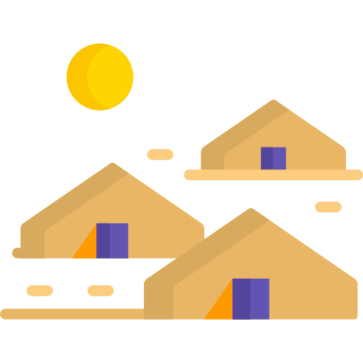 Desert holidays travel tent icon