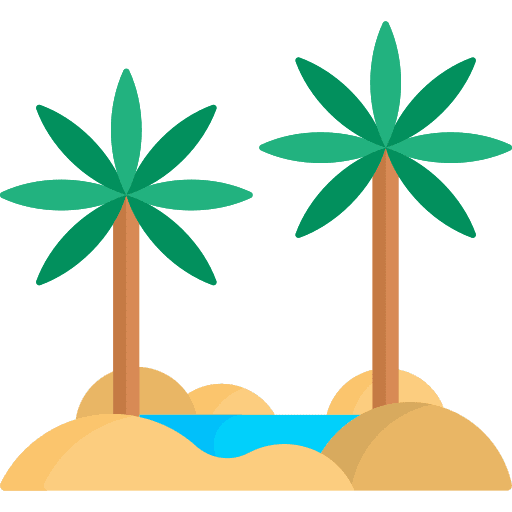 Oasis desertic nature oasis icon