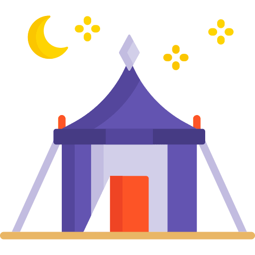 Camp tent nature sand icon