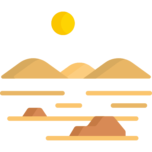 Desert sun weather sand icon