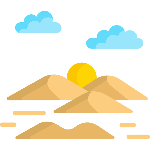 Desert sunrise dunes weather icon