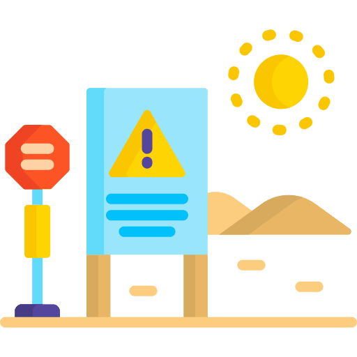 Heat warning sun heat icon