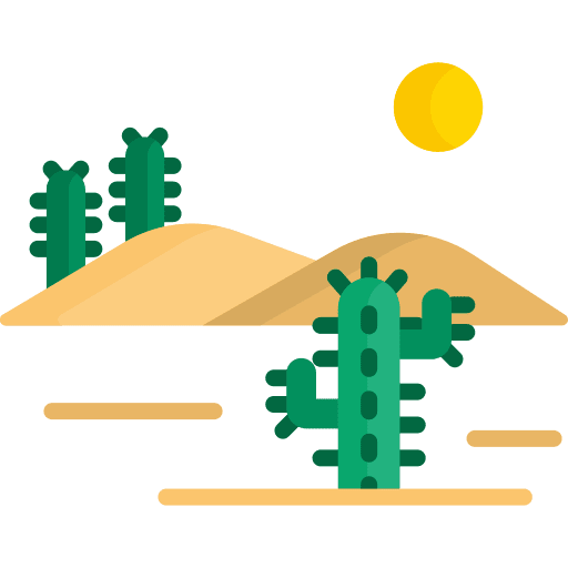 Landscape cactus weather sand icon