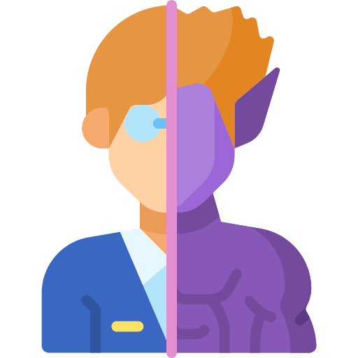 Superhero split personality superhero avatar icon