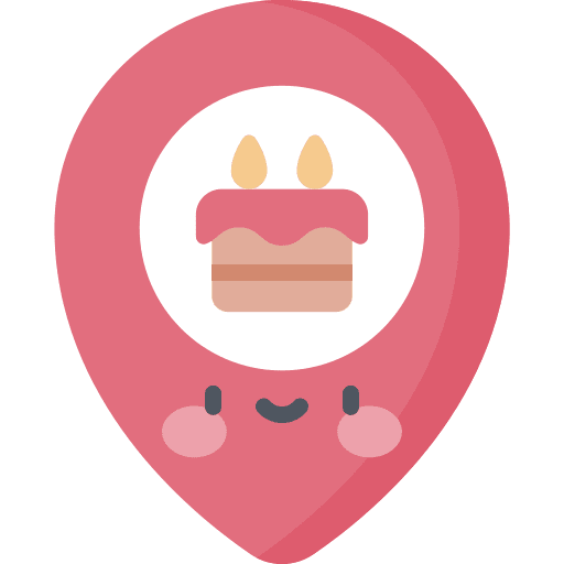 Birthday map locator map pointer present icon