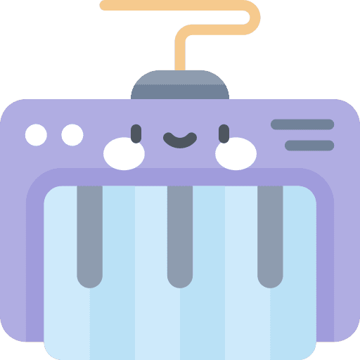 Keyboard electronics music instrument synthesizer icon