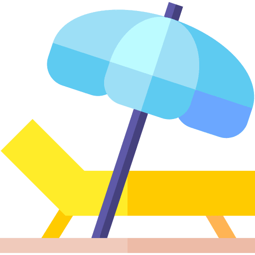 Beach chair umbrella holidays swimming pool icon