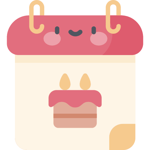 Birthday cake date birth icon