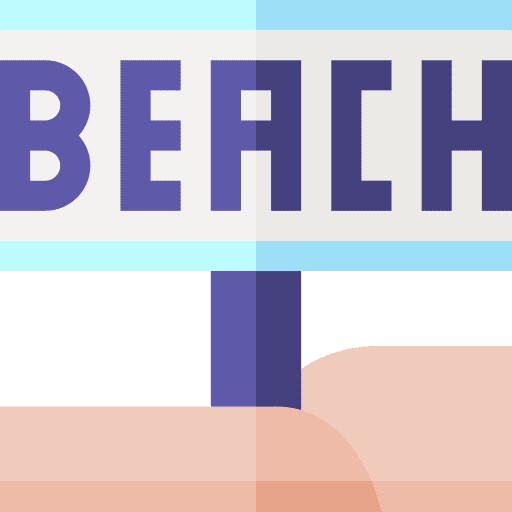 Beach direction panel signal icon Beach direction panel signal icon