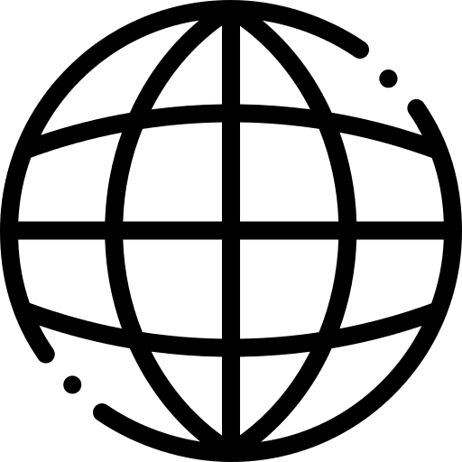 Internet earth grid worldwide communications icon