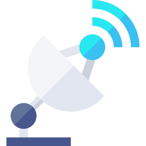 Satellite dish wireless connectivity parabolic dishes antenna icon