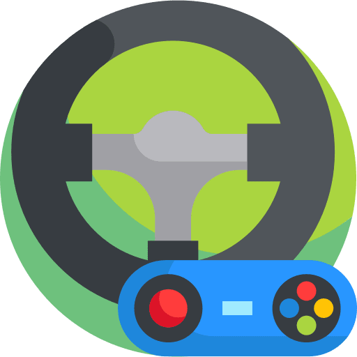 Racing technology gaming joystick icon Racing technology gaming joystick icon