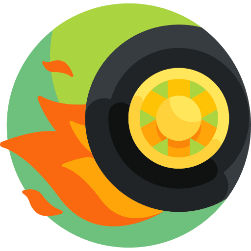 Speed wheel fire burning icon Speed wheel fire burning icon