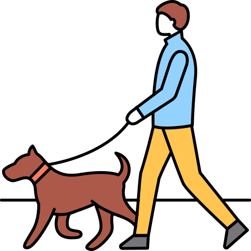 Walking dog man routine icon